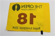 Rory McIlroy Signed 2014 The OPEN at Royal Liverpool Flag JSA ALOA