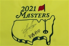 Hideki Matsuyama & Shota Signed 2021 Masters Tournament Flag JSA ALOA