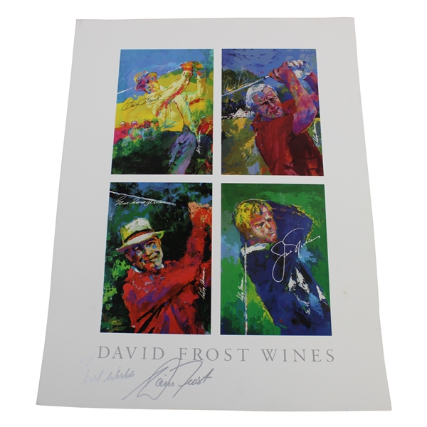 David Frost Signed Leroy Neiman Illustration of Jack Nicklaus, Arnold Palmer, Gene Sarazen, & Sam Snead