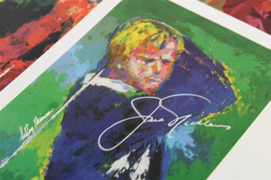 David Frost Signed Leroy Neiman Illustration of Jack Nicklaus, Arnold Palmer, Gene Sarazen, & Sam Snead