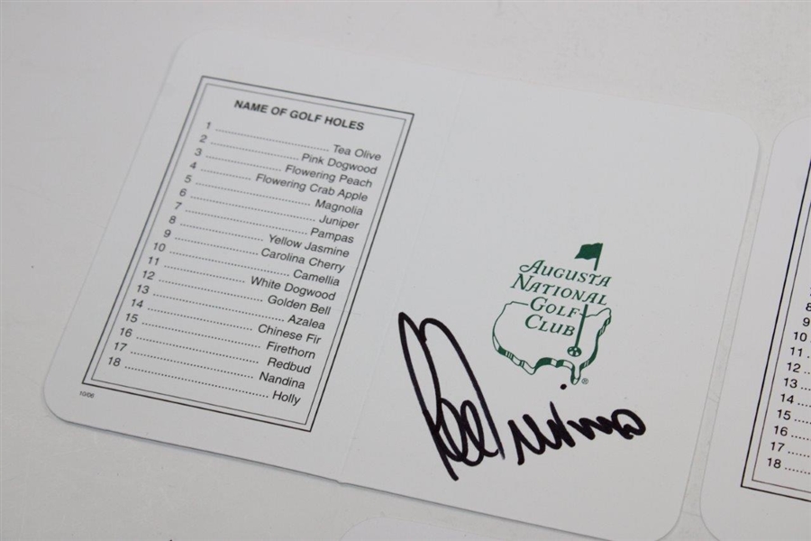 Lee Trevino, Ben Crenshaw, & Bubba Watson Signed Augusta National Golf Club Scorecards JSA ALOA