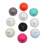 Ten (10) PING Two-Tone Colored Golf Balls - Pink/White/Purple/Orange/Lt Blue
