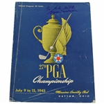 1945 PGA Championship at Moraine CC Program Signed by Winner Byron Nelson JSA ALOA