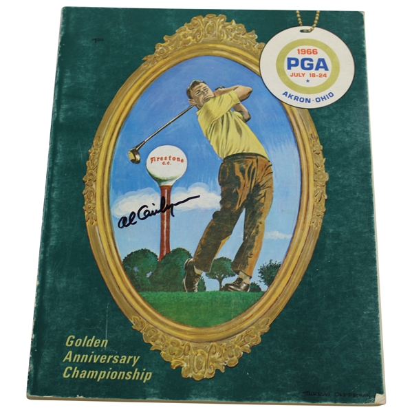 1966 PGA Championship at Firestone CC Program Signed by Winner Al Geiberger JSA ALOA