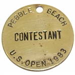 1983 US Open at Pebble Beach Contestant Brass Tag - Error