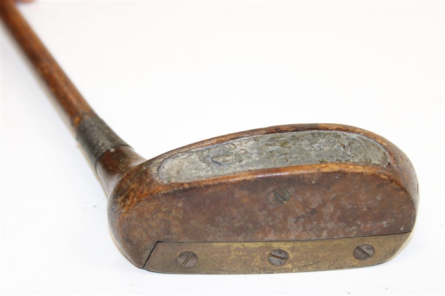 Unmarked Wood Mallet Putter with Shaft Stamp