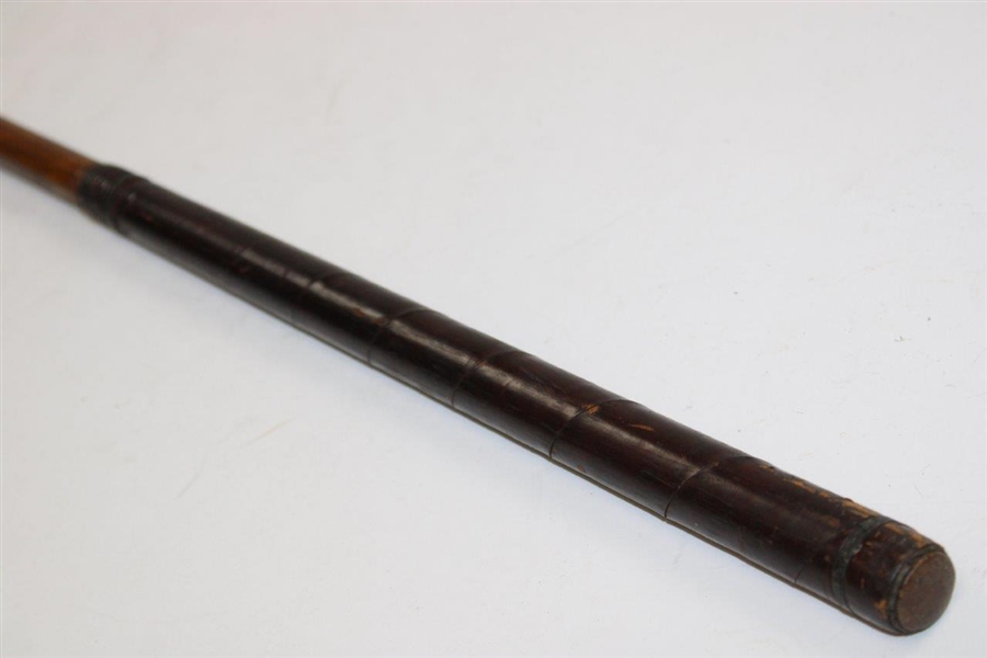 Unmarked Wood Mallet Putter with Shaft Stamp