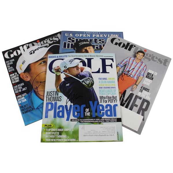 Thomas, Day, Bradley & Duval Signed Golf Digest/SI/GOLF Magazines JSA ALOA