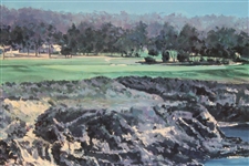 Tom Kite Signed Pebble Beach Print - Matted JSA ALOA