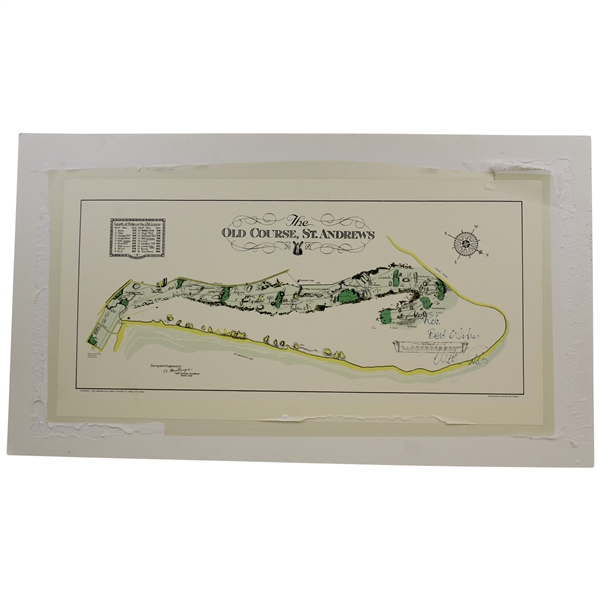 Nick Faldo Signed The Old Course St. Andrews Matted Print JSA ALOA