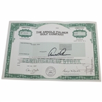 Arnold Palmer Signed 1997 The Arnold Palmer Golf Company AP0548 Stock Certificate JSA ALOA