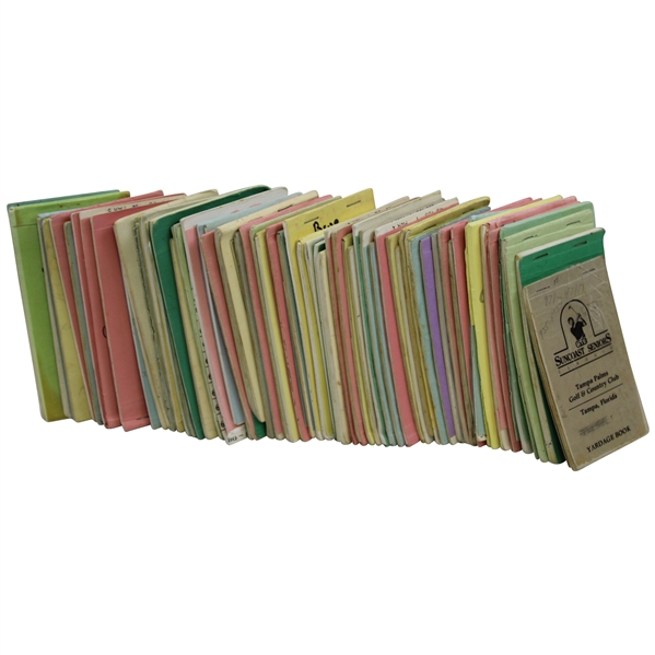 Over Fifty (50) Senior PGA Tour Match Used Yardage Books (1988, 1989, 1990) from Caddy Ralph Hackett