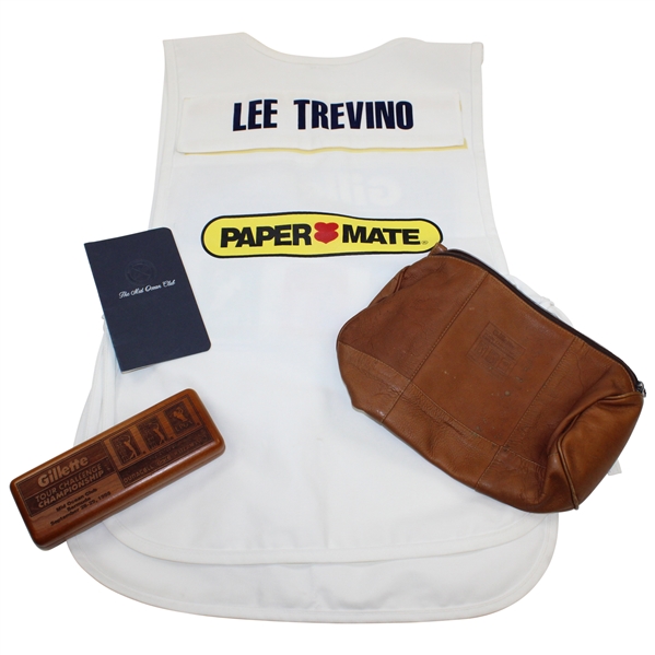 Winning Lee Trevino Caddy Bib from Gillette 3-Tour Challenge Championship from Caddy Ralph Hackett