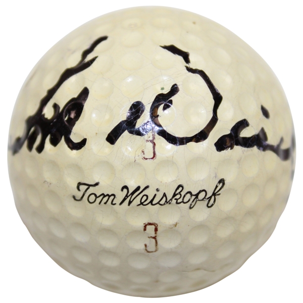 Tom Weiskopf Signed Tom Weiskopf Logo Golf Ball - Ralph Hackett Collection JSA ALOA