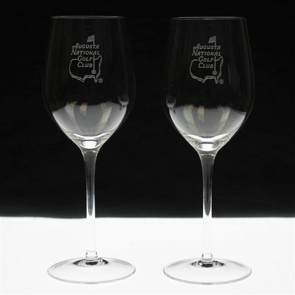 Pair of Augusta National Golf Club Member White Wine Glasses