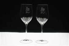Pair of Augusta National Golf Club Member White Wine Glasses