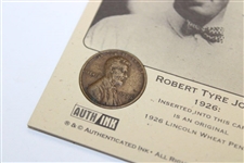 Bobby Jones Authenticated Ink 1926 Penny Card