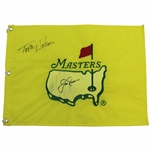 Jack Nicklaus & Tom Watson Signed 1997 Masters Embroidered Flag JSA ALOA