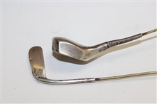 Two (2) Classic Sterling Silver Golf Club Themed Pins