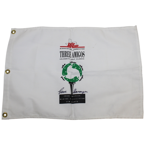 Gene Sarazen Signed Three Amigos Celebrity Golf Classic Flag JSA ALOA