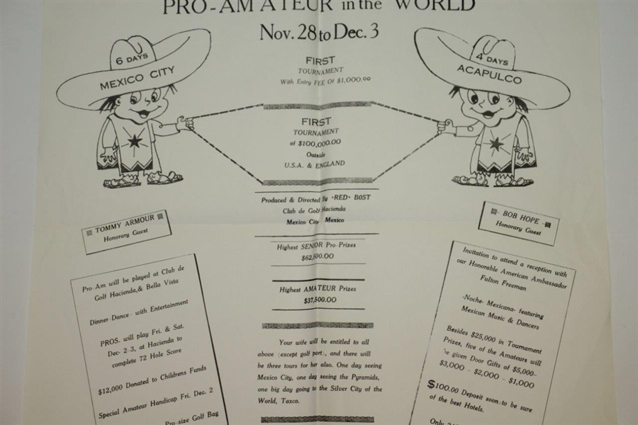 First International Over-50 Pro-Amateur in the World Bulletin - Mexico City - Rod Munday Collection