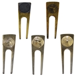 Charles Coodys Five Gold & Silver Colored Contestant Divot Tools from the Florida Citrus Open - 1968-1970 & Two Undated