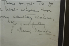 Harry Vardon Signed 1936 Letter on 'H. Vardon Golf Club & Ball Maker' Letterhead - Framed JSA ALOA