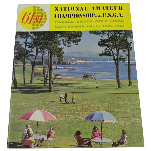 1961 US Amateur Championship at Pebble Beach Golf Links Official Program - Jack Nicklaus Winner