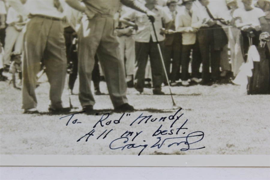 Craig Wood & Byron Nelson Signed & Inscribed Photo to Rod Munday - Rod Munday Collection JSA ALOA