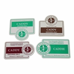 Four (4) Different Caddy Badges For Nissan/La Open - 1994, 1996, 1997, & 1999 - Early Tiger - Bob Burns Collection