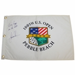 Tiger Woods Signed & Inscribed 2000 U.S. Open Flag JSA ALOA