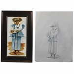 Original Oil on Panel Alexa Stirling Painting & Sketch by Artist Robert Fletcher - Framed