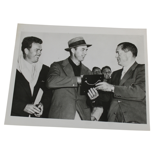 Bobby Jones, Sam Snead & Jack Burke at 1952 Masters Wire Photo