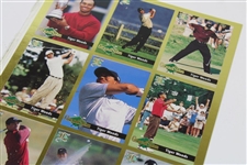 Legends Sports Memorabilia Magazine Uncut Card Sheet with All Tiger Woods Cards