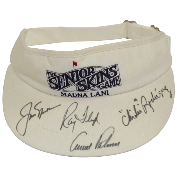 Arnold Palmer, Jack Nicklaus, Floyd & Chi-Chi Rodriguez Signed Senior Skins Visor JSA ALOA