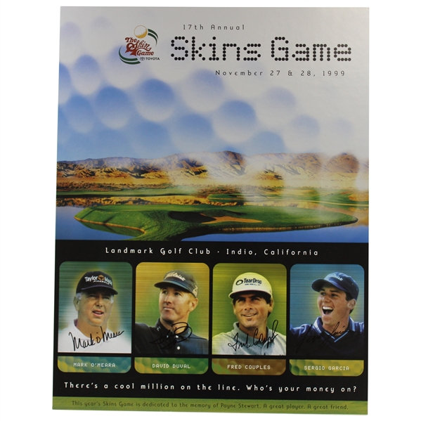 Sergio Garcia, OMeara, Duval & Fred Couples Signed 1999 Skins Poster JSA #B47370