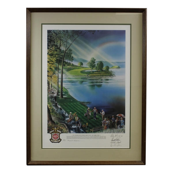 Arnold Palmer with 3 Others 1983 US Senior Open Hazeltine Ltd Ed Poster - Framed