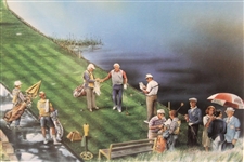 Arnold Palmer with 3 Others 1983 US Senior Open Hazeltine Ltd Ed Poster - Framed