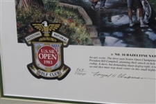 Arnold Palmer with 3 Others 1983 US Senior Open Hazeltine Ltd Ed Poster - Framed