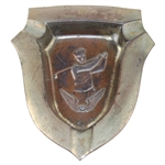 Post-Swing Golfer Shield Design Themed Ash-Tray - Made in Occupied Japan