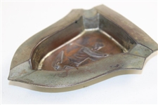 Post-Swing Golfer Shield Design Themed Ash-Tray - Made in Occupied Japan