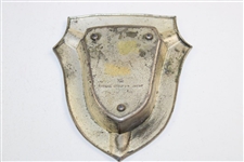 Post-Swing Golfer Shield Design Themed Ash-Tray - Made in Occupied Japan