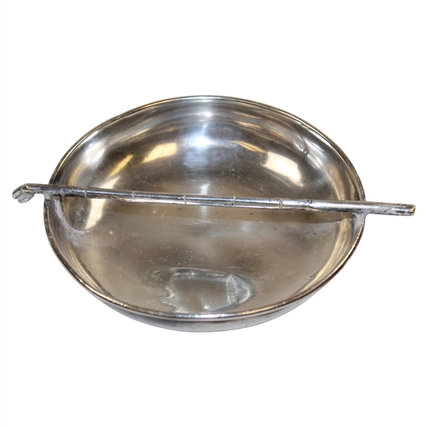 Sterling Silver Classic Circular Ash-Tray with Golf Club