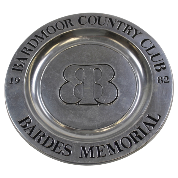 1982 Bardmoor Country Club Bardes Memorial Pewter Plate