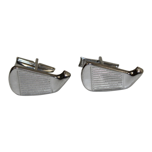 Pair of Golf Iron Clubhead Themed Action Line Cuff Links