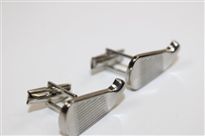 Pair of Golf Iron Clubhead Themed Action Line Cuff Links