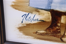 Original Oil on Panel Alexa Stirling Painting & Sketch by Artist Robert Fletcher - Framed