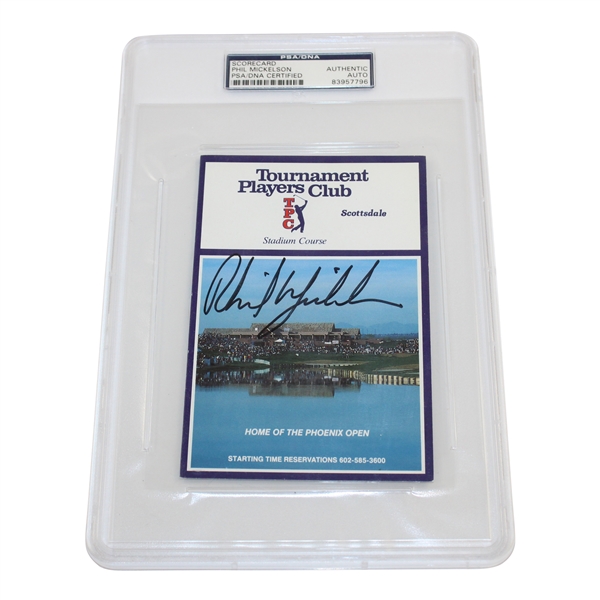 Phil Mickelson Signed TPC Stadium Course Scorecard PSA/DNA #83957796