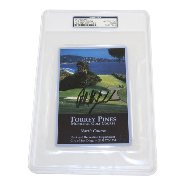 Phil Mickelson Signed Torrey Pines Scorecard PSA/DNA #83957798