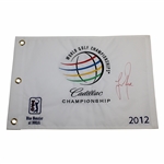 Justin Rose Signed 2012 WGC at Blue Monster Doral Embroidered Flag JSA ALOA
